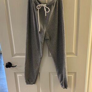 THE GREAT. Women's Gray Sweatpants with White Drawstring